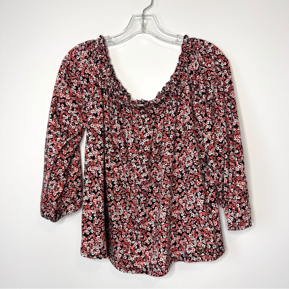Michael Kors Floral Blouse Women’s Size Large Off The Shoulder Ditzy Top
